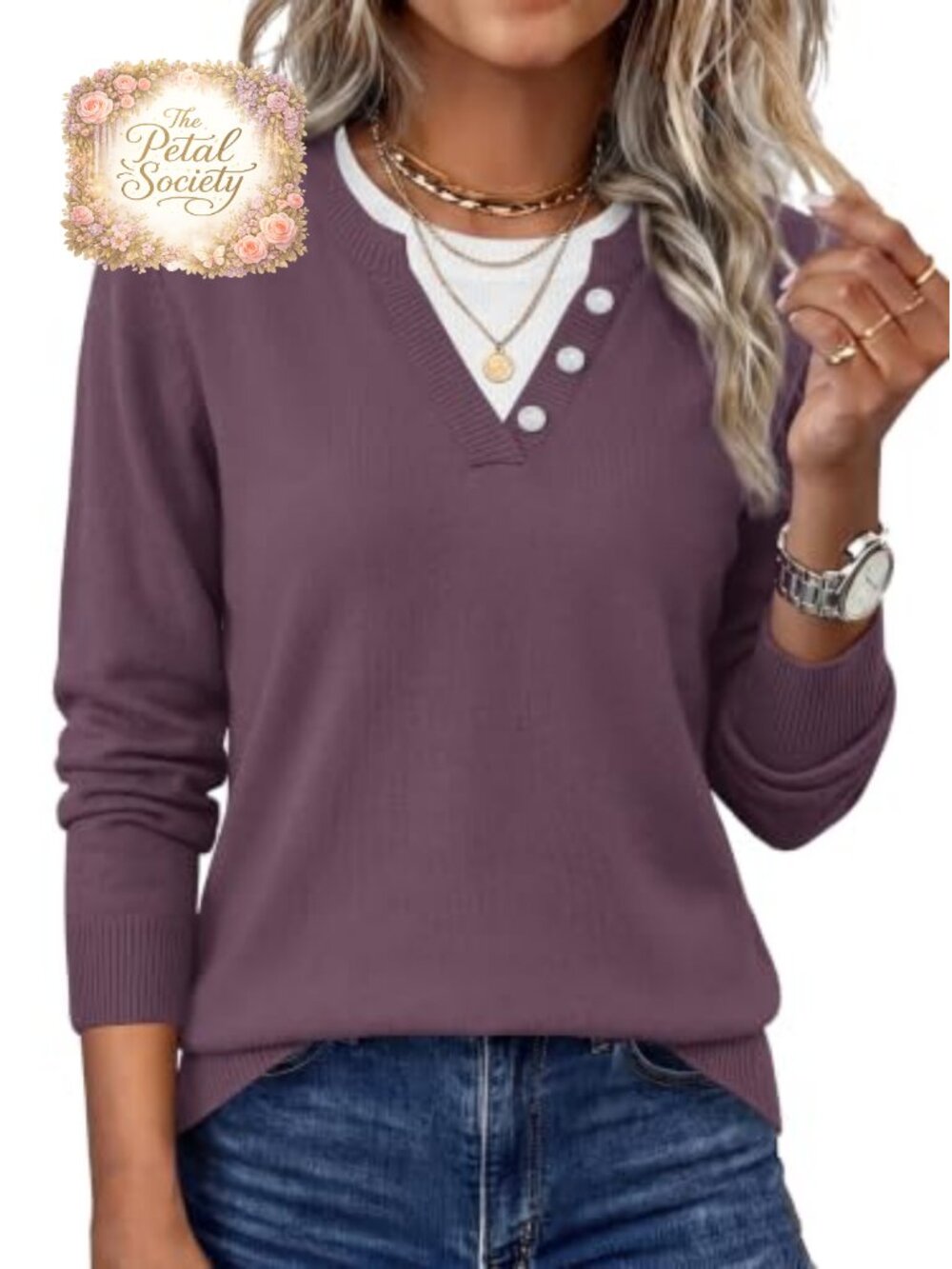 WIHOLL Lightweight Knit Pullover Sweater Women Long Sleeve